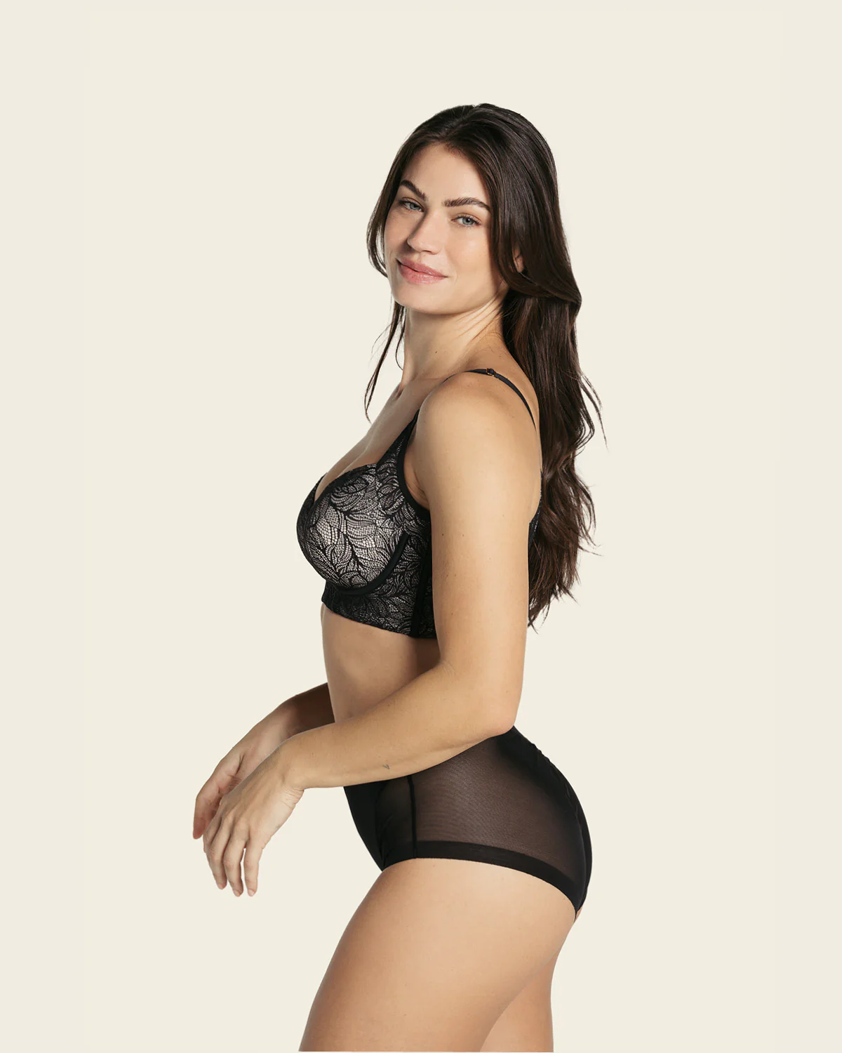 Sujetador de push up suave y cubrimiento alto en sisa y espalda Cover Bra en encaje - Imagen 3