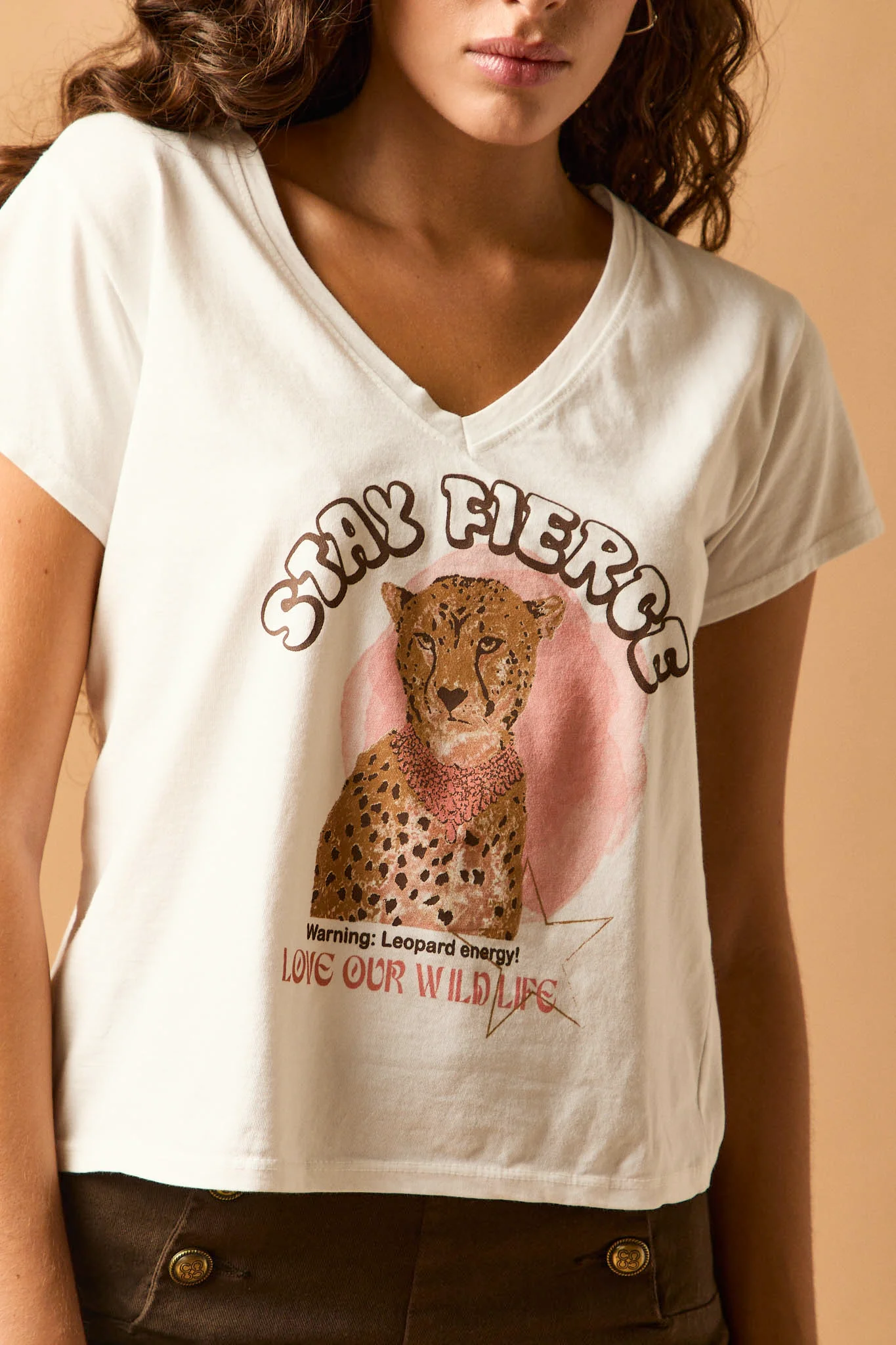 Camiseta leopardo blanco