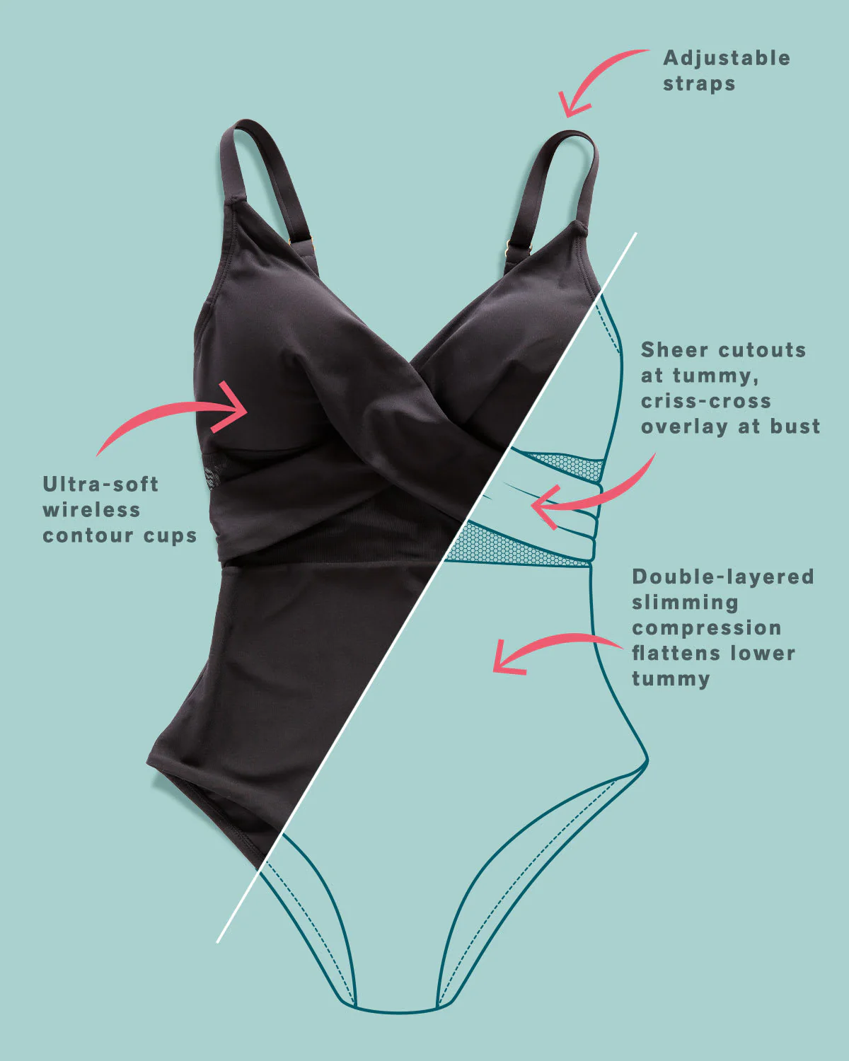 Bañador reductor con push up suave de pecho - Imagen 8