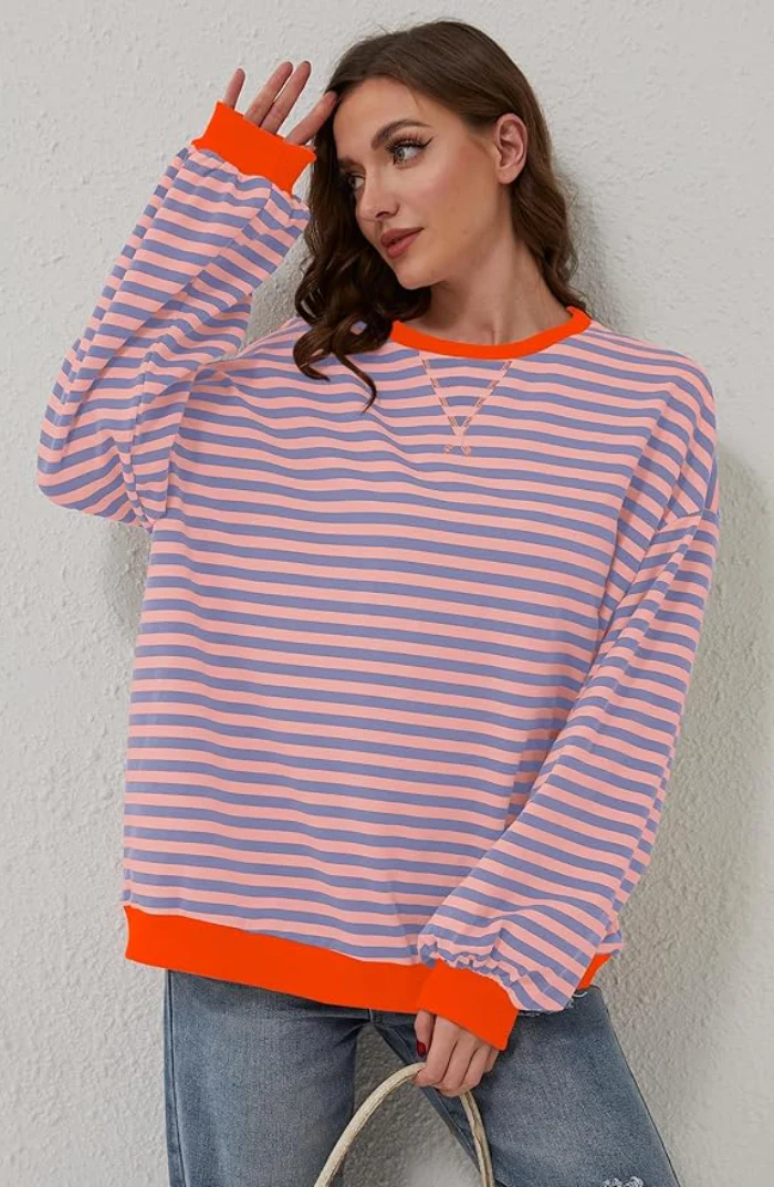 Sudadera De Rayas Para Mujer | Sobredimensionado - Imagen 5