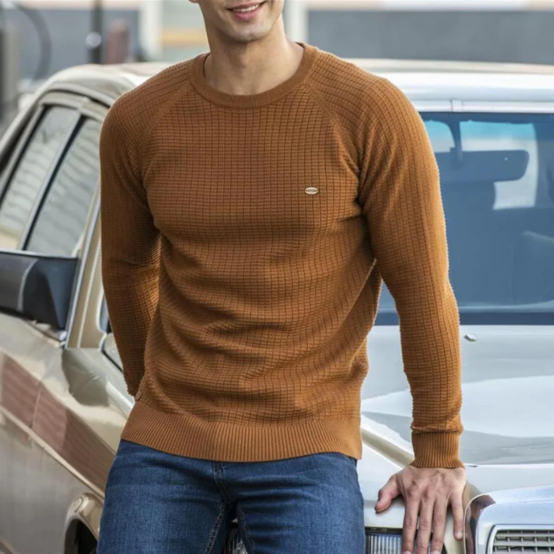 Jersey De Punto De Manga Larga Para Hombre | Cuello Redondo - Imagen 6