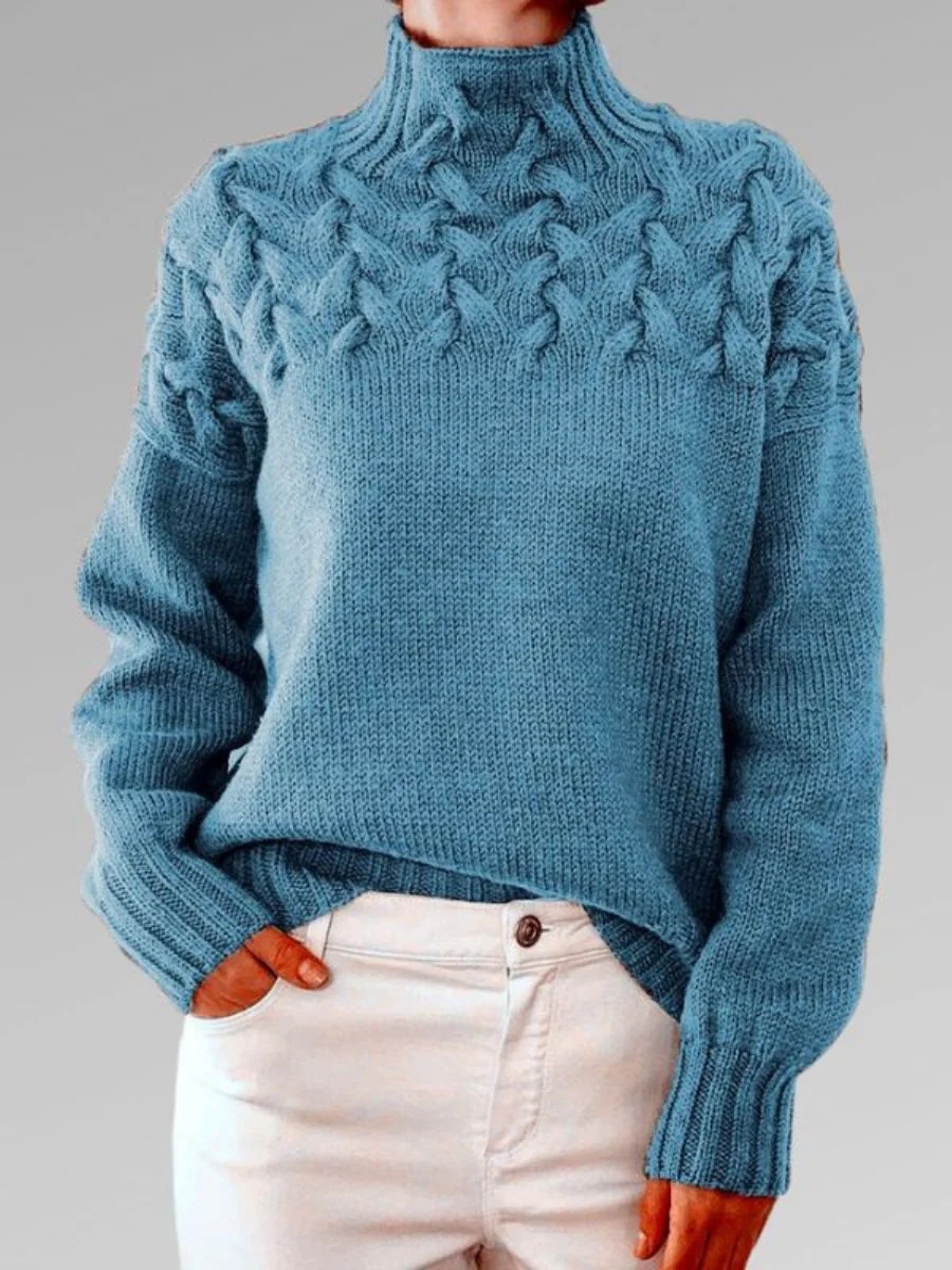 Jersey De Invierno Cálido De Punto Para Mujer | Mangas Acanaladas - Imagen 6