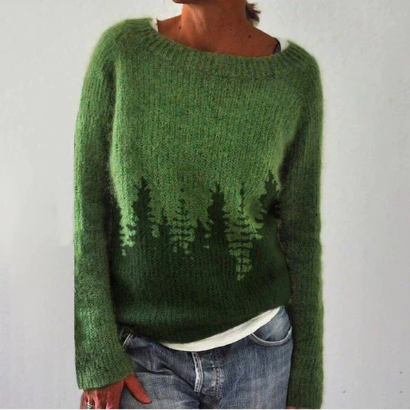 Jersey Cálido Vintage Estampado Para Mujer | Mangas Largas - Imagen 3
