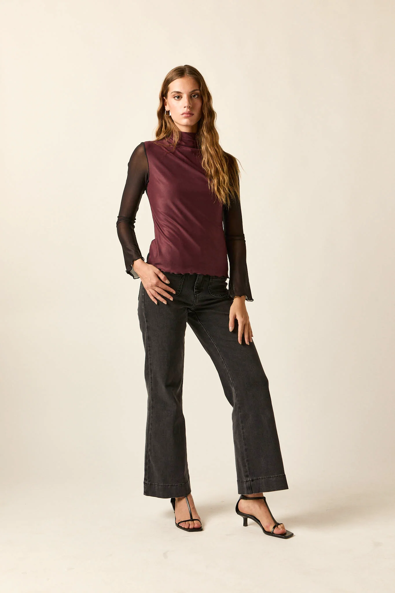 Top tul bicolor berenjena - Imagen 8