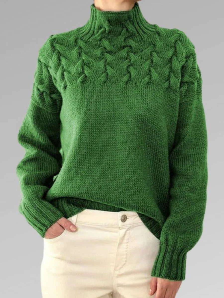 Jersey De Invierno Cálido De Punto Para Mujer | Mangas Acanaladas - Imagen 5