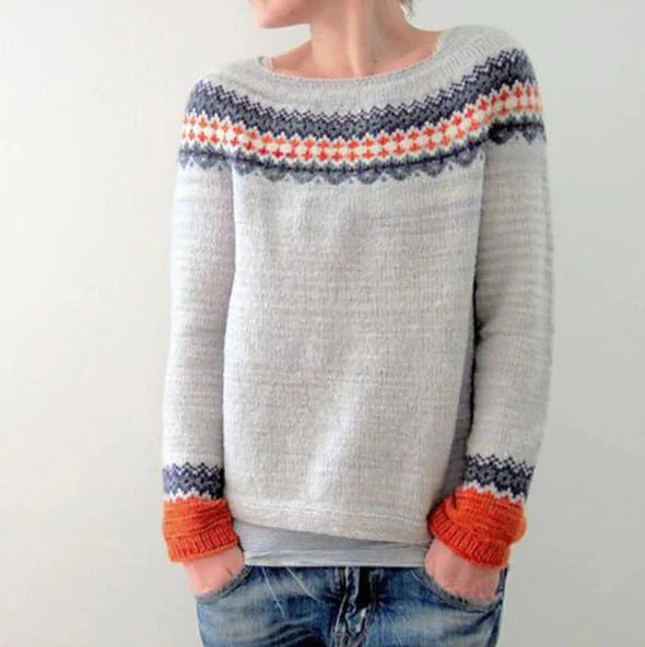 Jersey Cálido Vintage Estampado Para Mujer | Mangas Largas - Imagen 5