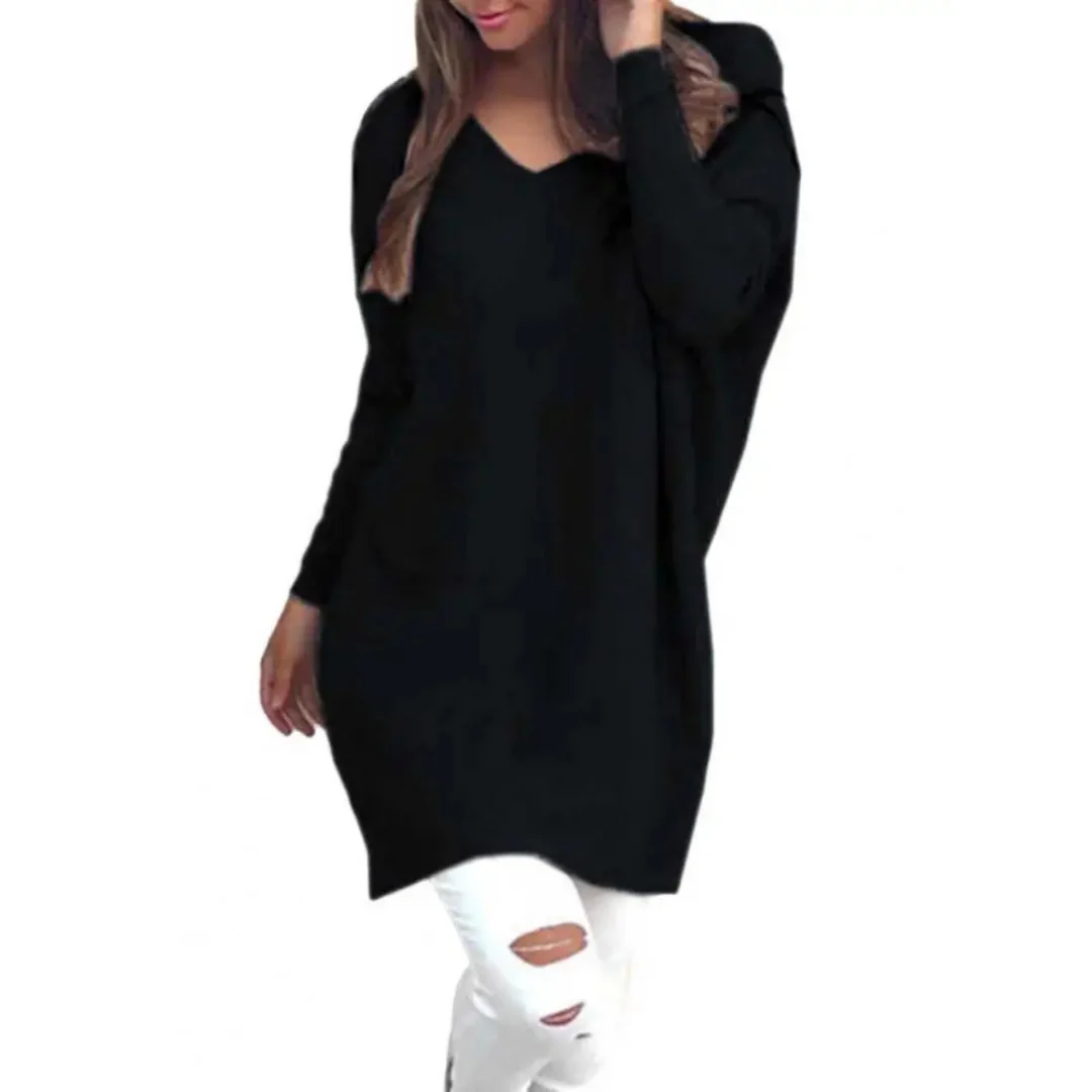 Jersey Talla Grande Informal De Cuello En V Para Mujer | Mangas Largas - Imagen 3