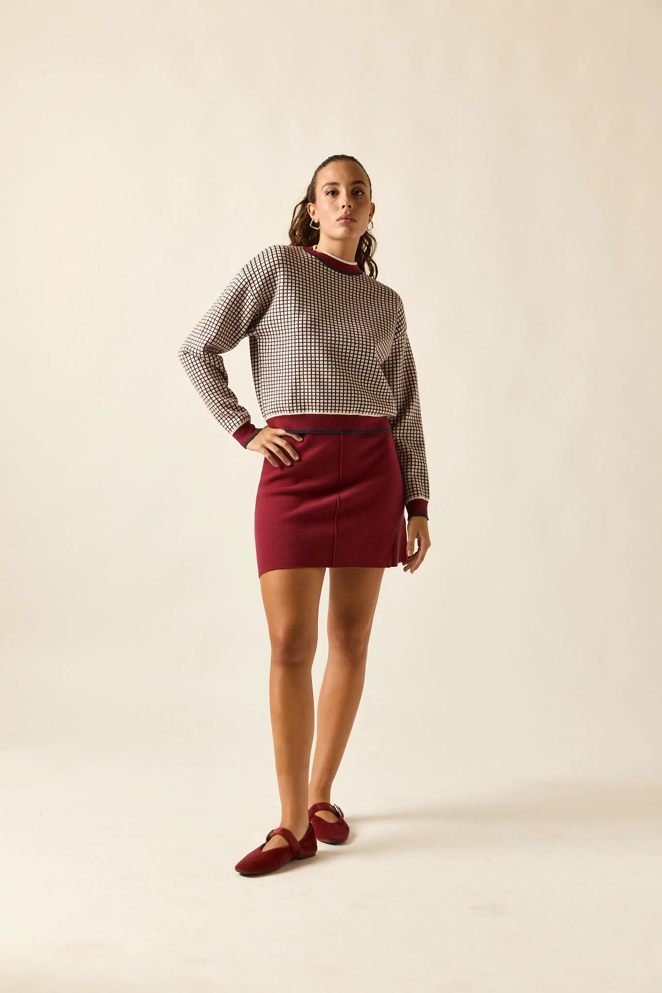 Falda mini punto vino - Imagen 4