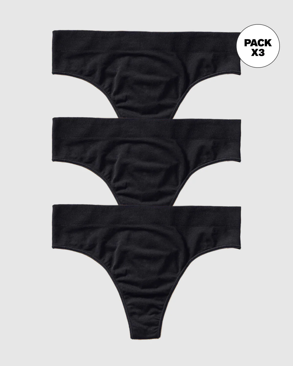 Paquete x 3 tangas tiro alto en tecnología seamless