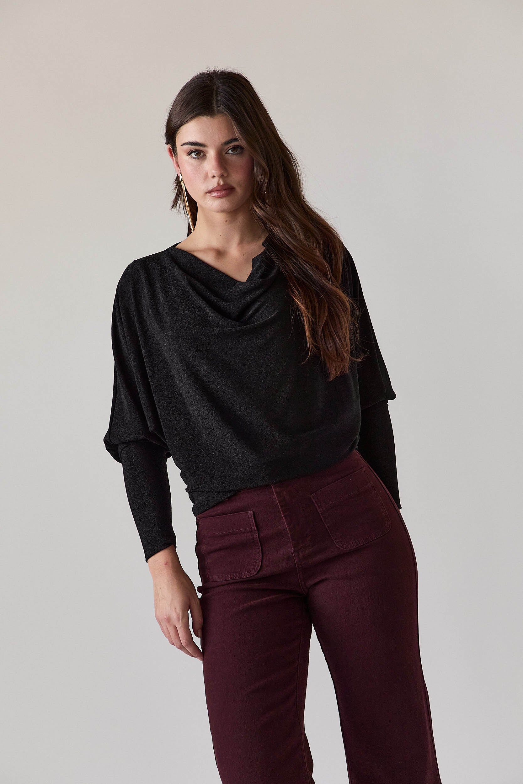 Top drapeado lurex negro - Imagen 8
