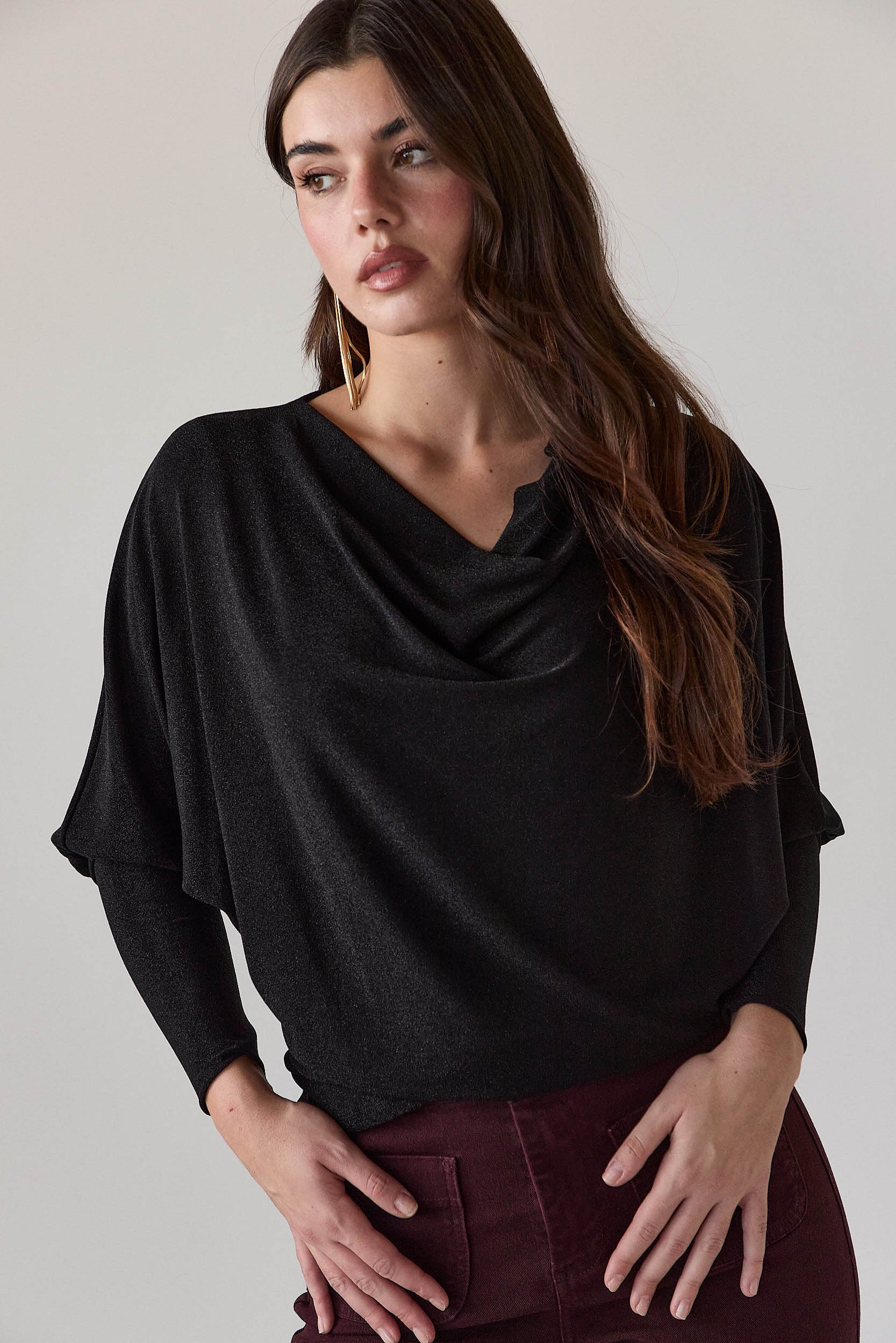 Top drapeado lurex negro - Imagen 9