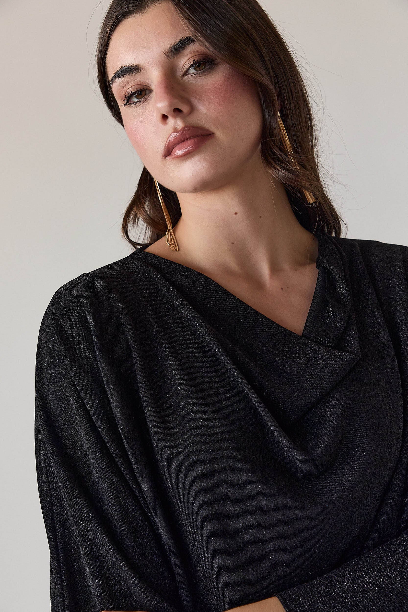 Top drapeado lurex negro - Imagen 5