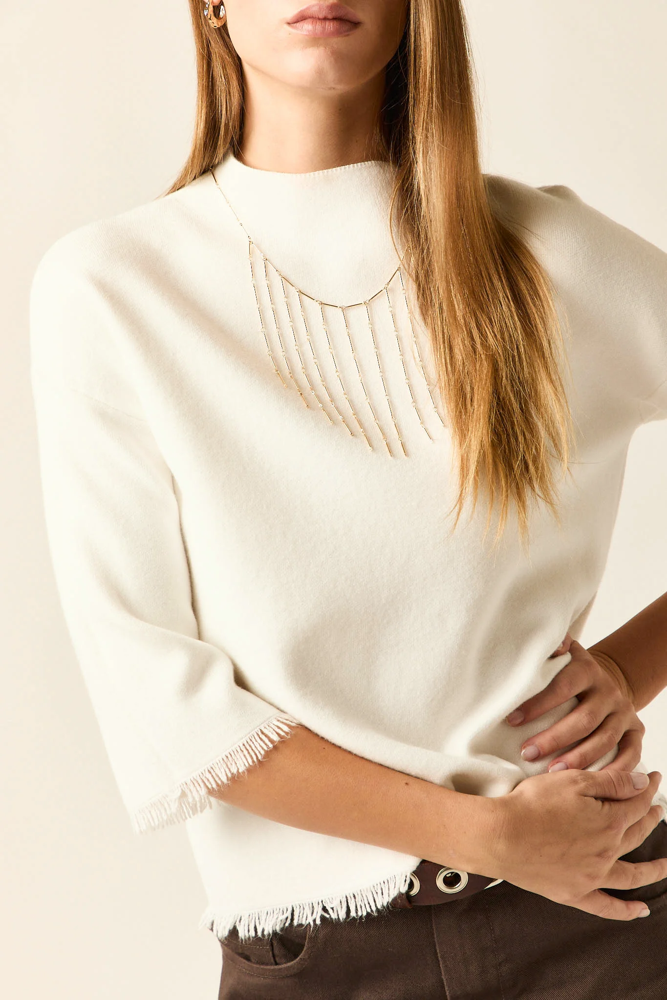 Jersey corto flecos blanco - Imagen 3
