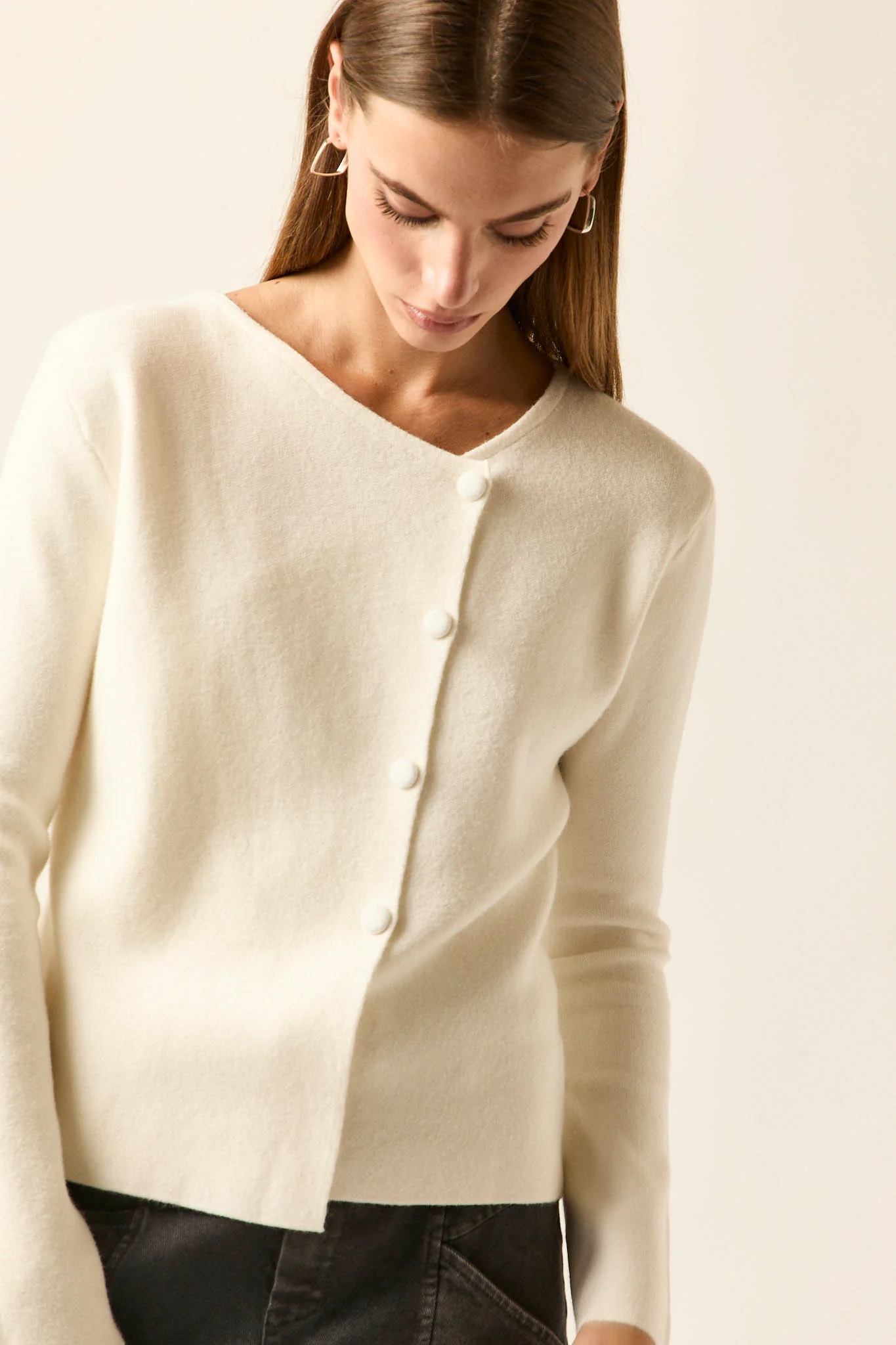 Chaqueta botones cruzado crudo - Imagen 2
