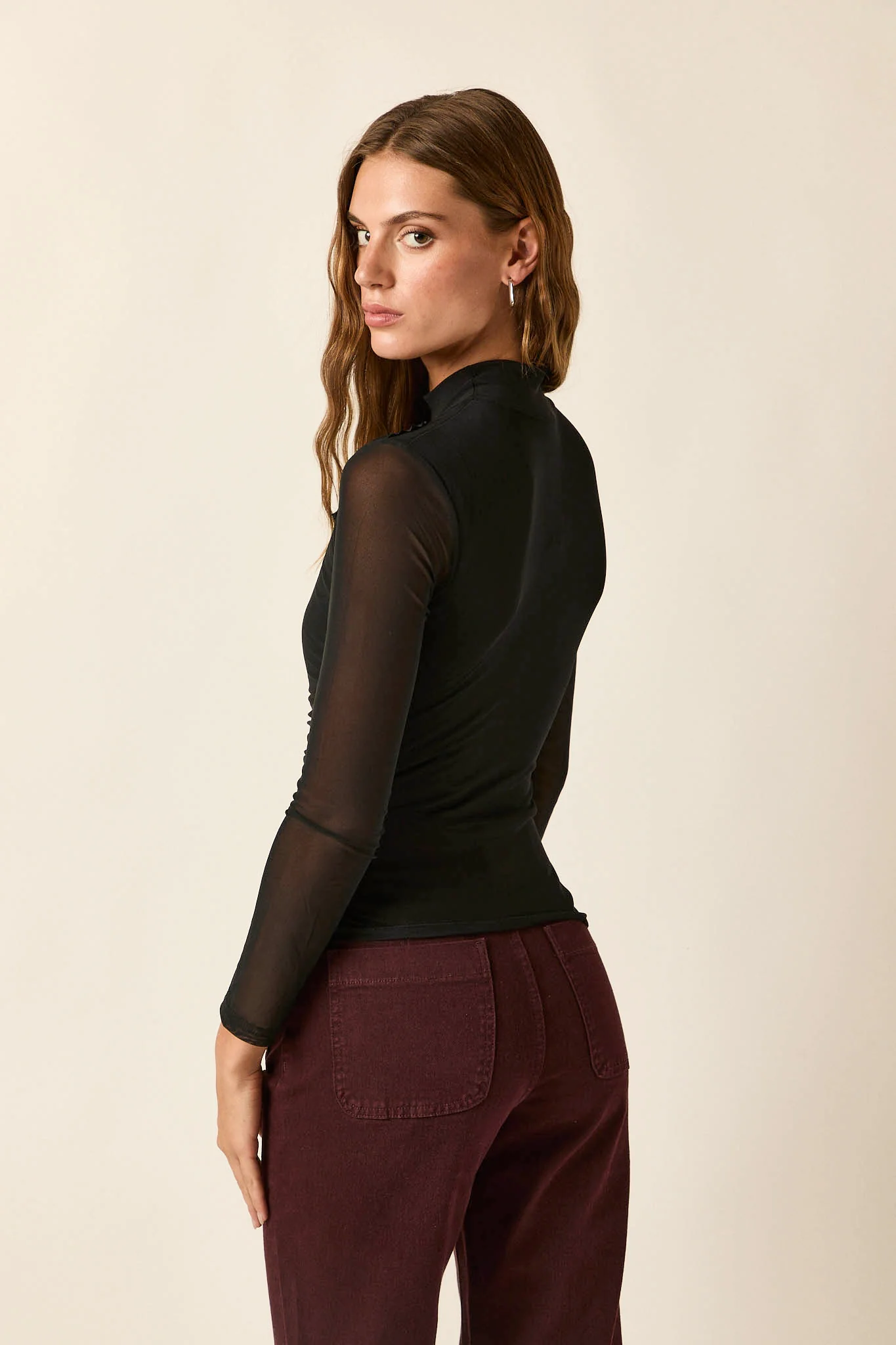 Top tul flores negro - Imagen 6