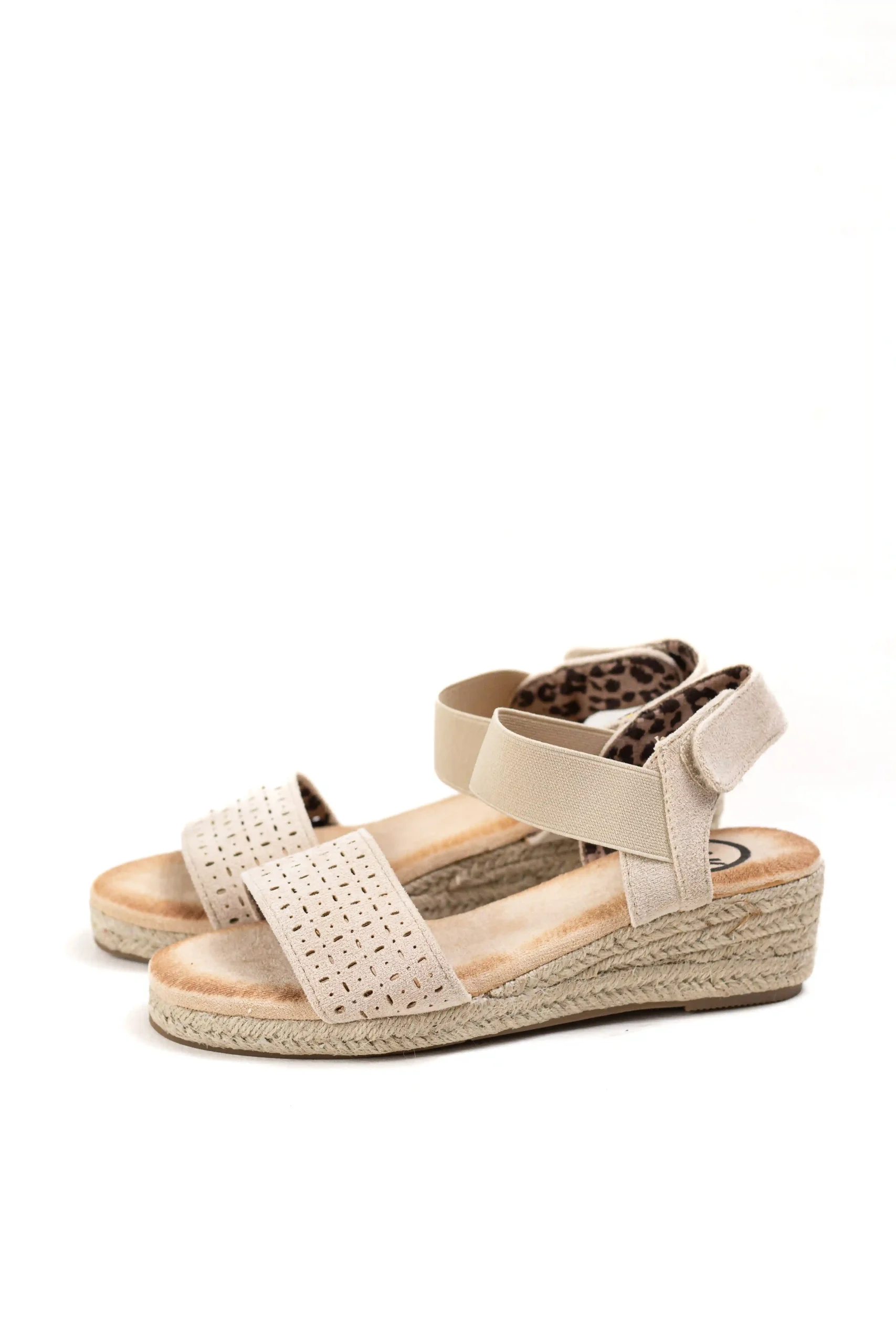 Sandalias cuña baja de esparto y cierre con velcro – diseño ligero y transpirable para máxima comodidad