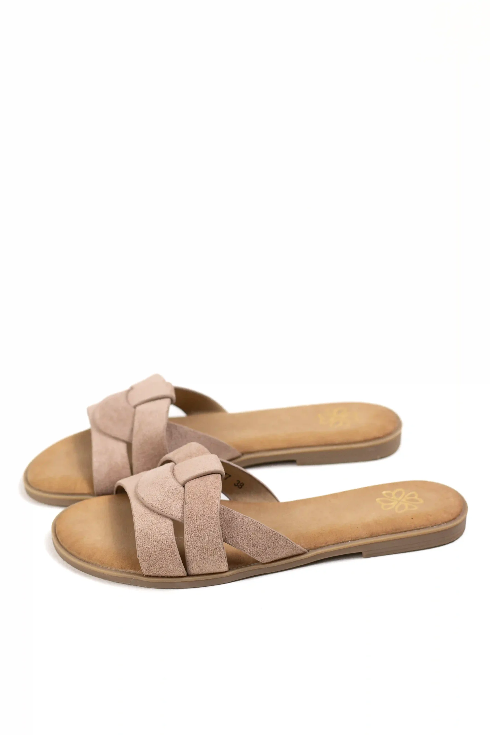 Sandalias planas con plantilla acolchada diseño entrelazado, cómodas y versátiles para el verano