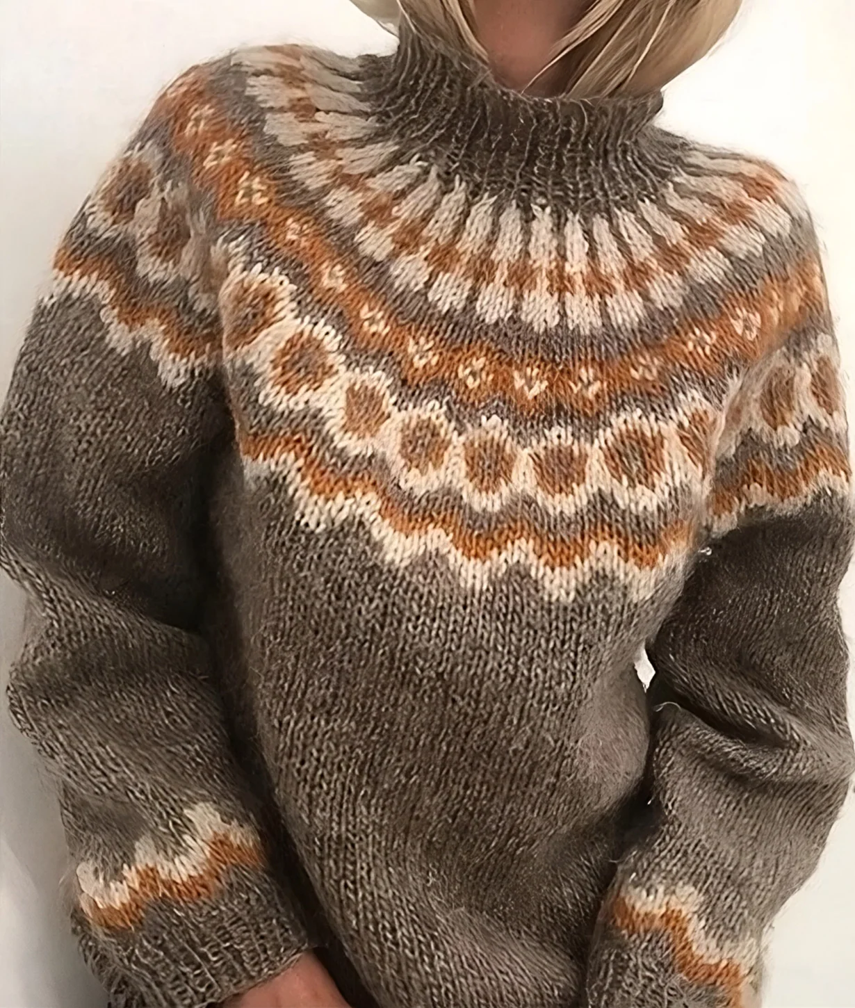 Jersey De Punto Con Cuello Redondo Para Mujer | Dobladillo Acanalado - Imagen 3