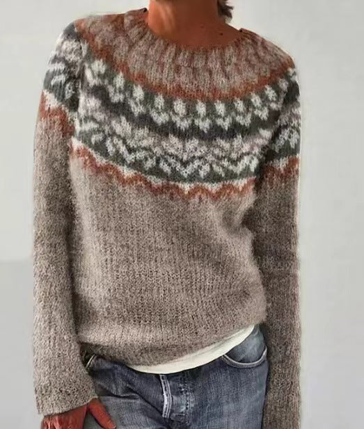 Jersey De Punto Vintage Para Mujer | Cuello Redondo - Imagen 3