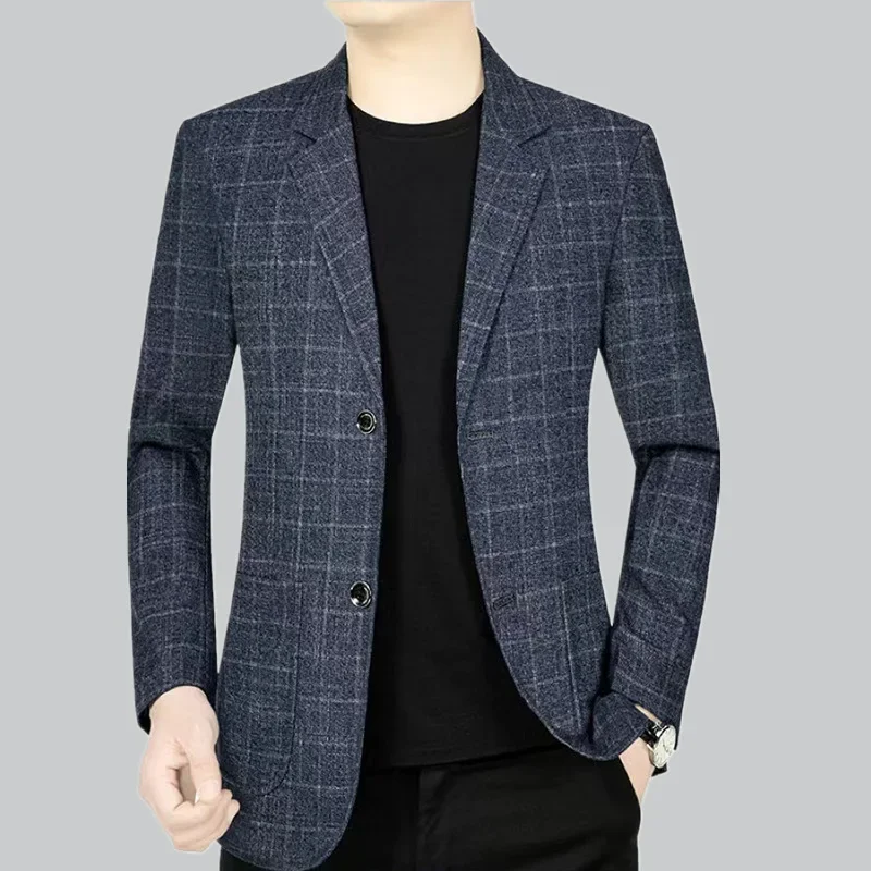Blazer De Hombre Con Patrón De Cuadros Y Dos Botones | Mangas Largas - Imagen 3