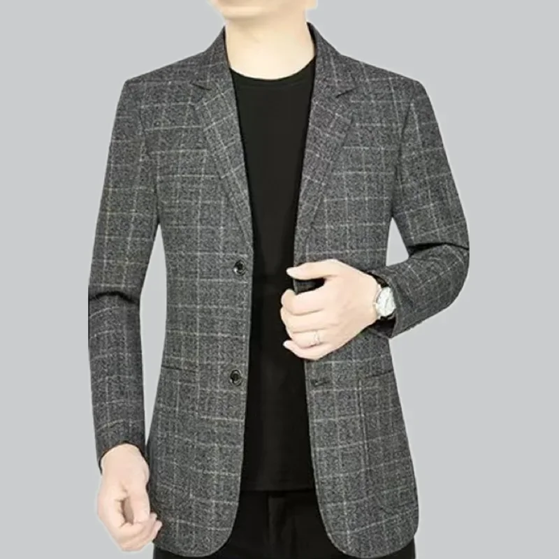 Blazer De Hombre Con Patrón De Cuadros Y Dos Botones | Mangas Largas - Imagen 2