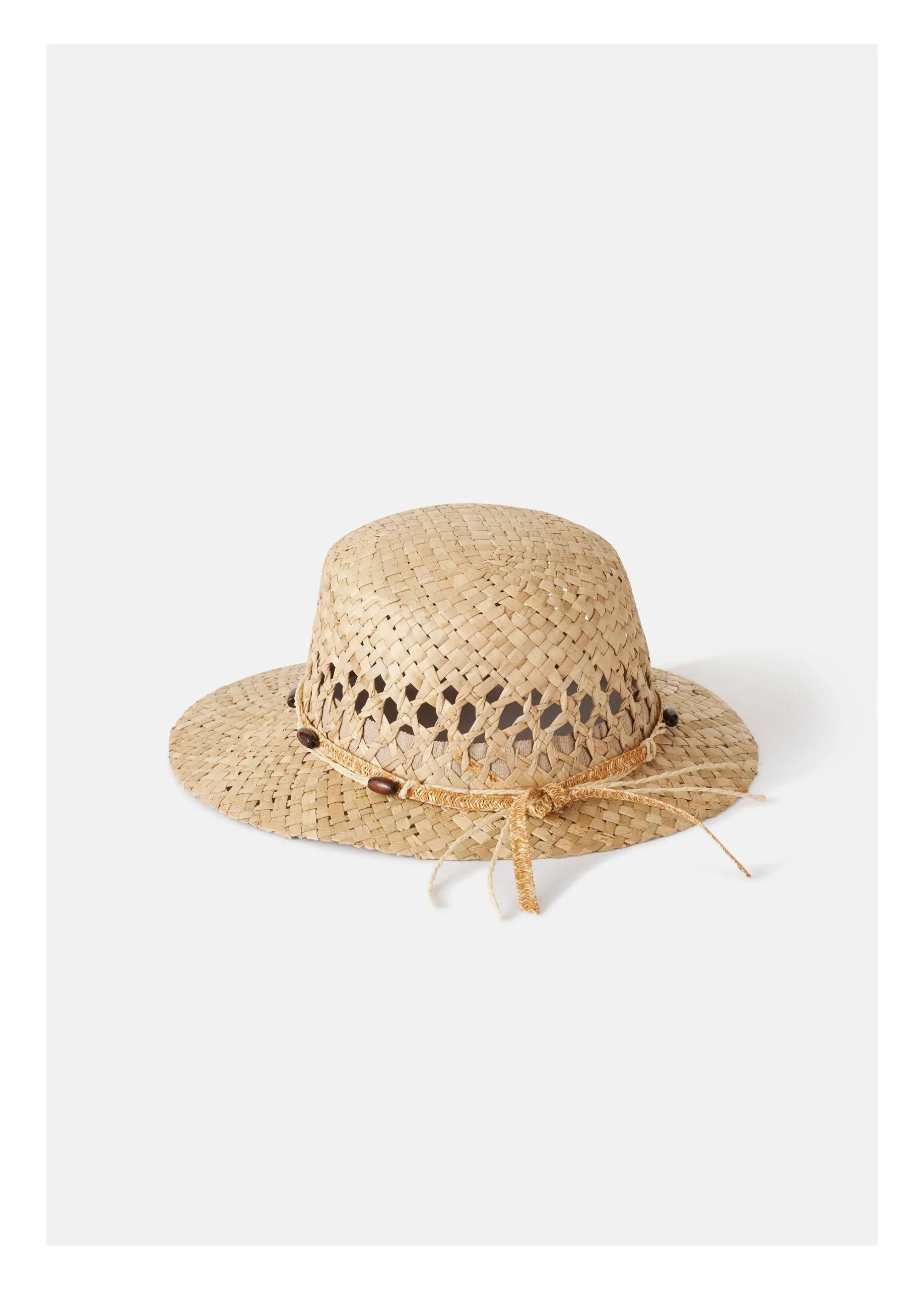 Gorro de rafia trenzada calada - Imagen 2