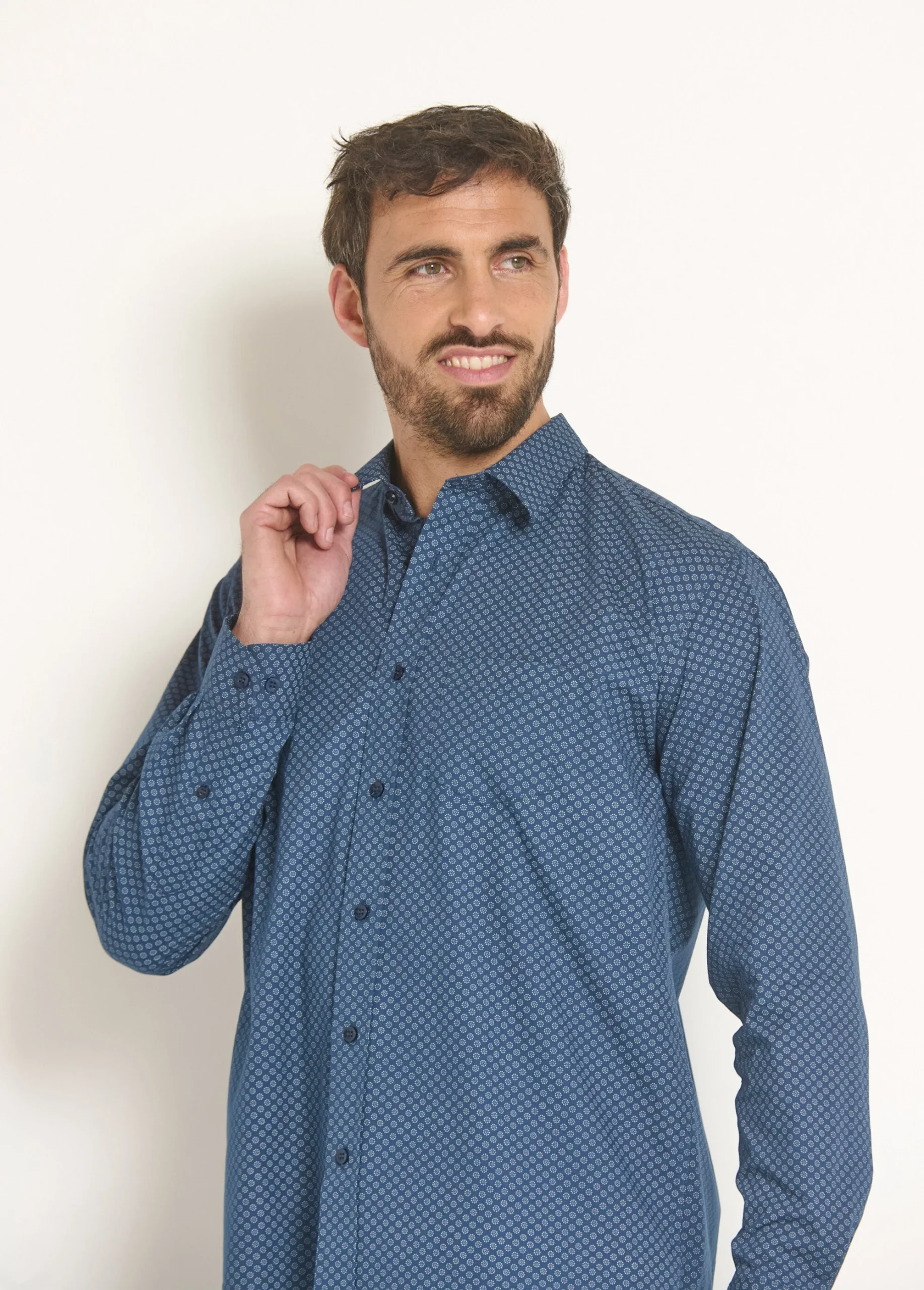 Camisa de algodón cuadros fantasía - Imagen 4