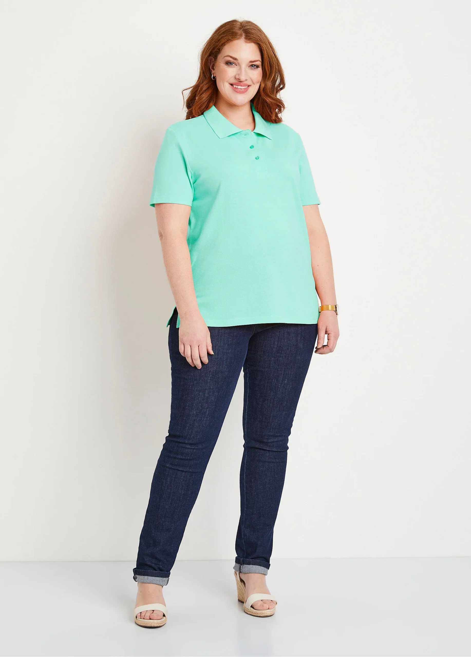 Camiseta de punto de piqué de algodón con cuello polo - Imagen 7